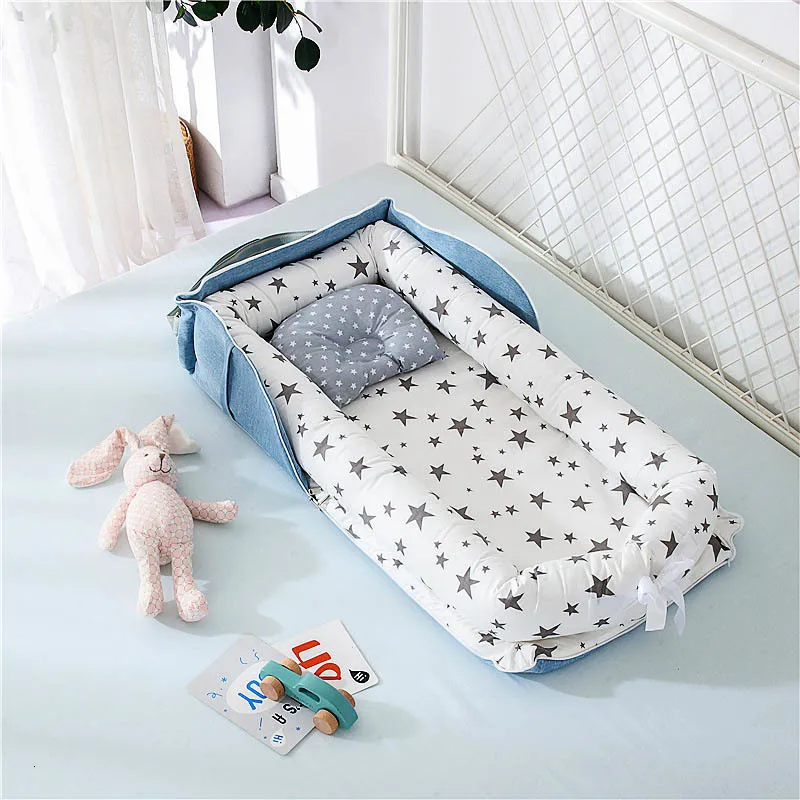 Portable Baby Nest With Cushion Bag And Travel Fence Ideal For