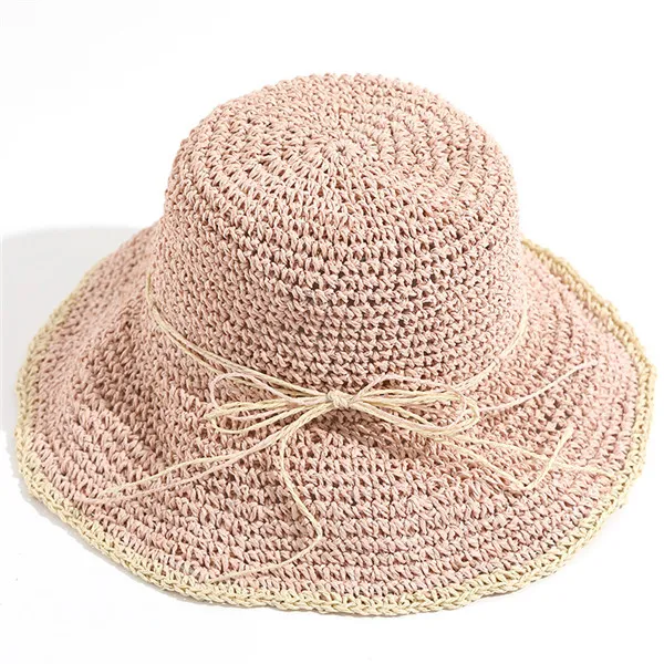  Sombrero plegable para mujer con visera con lazo