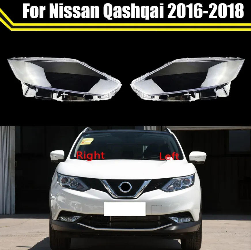 Auto Faro Anteriore Della Copertura Auto Del Faro Paralume Paralume Testa Della Lampada Luce Lente di Vetro Borsette Per Nissan Qashqai 2016-2018