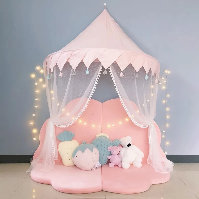 Crib Netting Baby Mosquito Net Bed Luifel Play Tent voor kinderen Kinderen spelen Huis Luifel Bedgordijn voor slaapkamer Girl Princess Decoration Room 230510