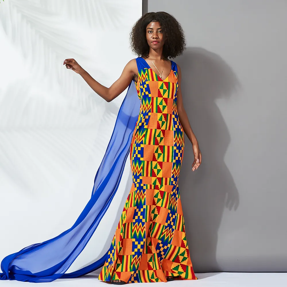 Ethnic Clothing African Dresses for Women Fashion Sleeveless Party Dress Bohemian Robe for Wedding 230510