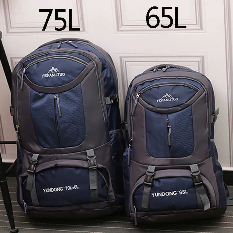 Backpacking Packs 65L 75L unisex manlig vattentät vatten ryggsäck resepaket väska vandring utomhus klättring camping ryggsäck för män p230510