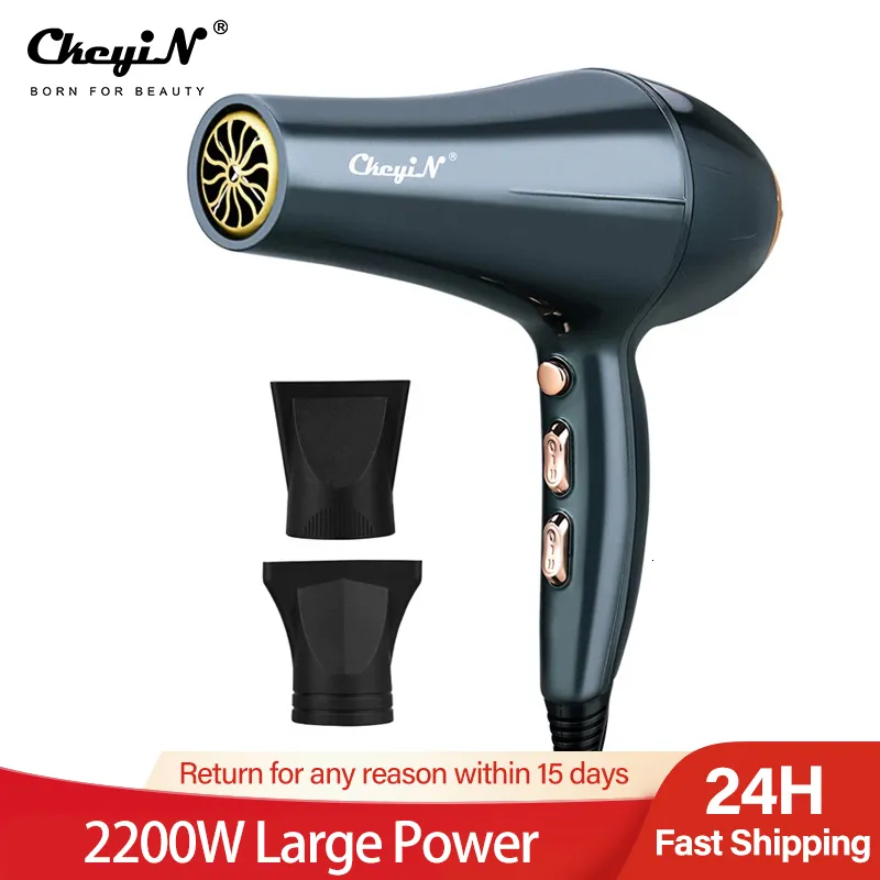 Sèche-cheveux 2200W Pengering Rambut Daya Kuat Profesional Peniup Udara Angin Dingin Panas Ion Negatif dengan 2 Kecepatan dan 3 Pengaturan 220V 230510