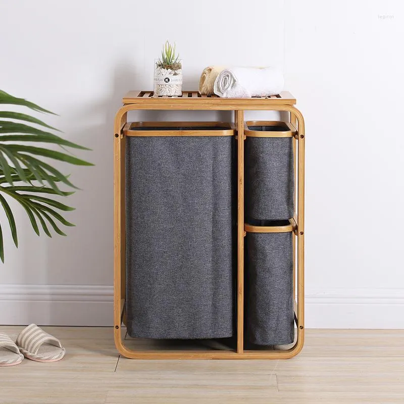 Laundry Bags Fabric Storage Basket Bamboo Dirty Large Capacity Clothes Rack Waterproof Finisher