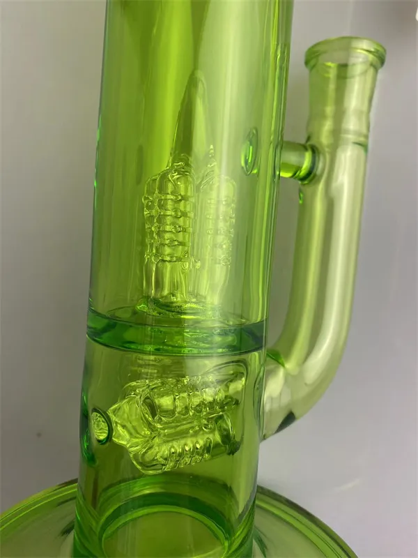 new style Smoking Pipes green bong 50mm width 3 inline perc to 4 inv splash 18 inches 18mm joint with the green cfl horn bowl welcome to order