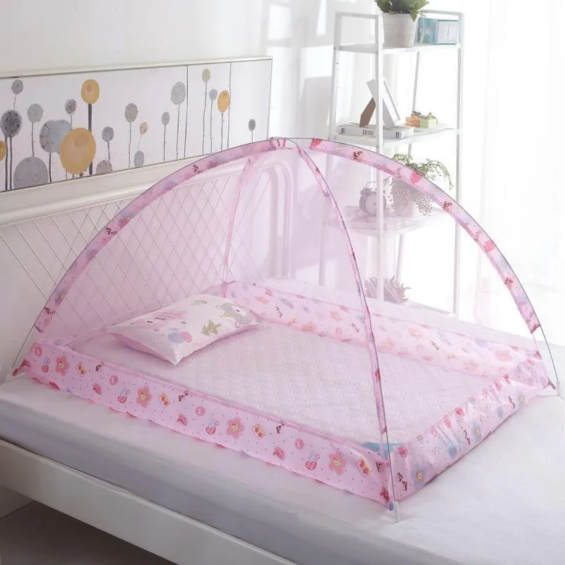 CRIB NETTING BARN'S MOSQUITO NETS Säng Baby Dome Gratis installation Portable Babies Beds Children Spela tält Mygg CAMA 230510