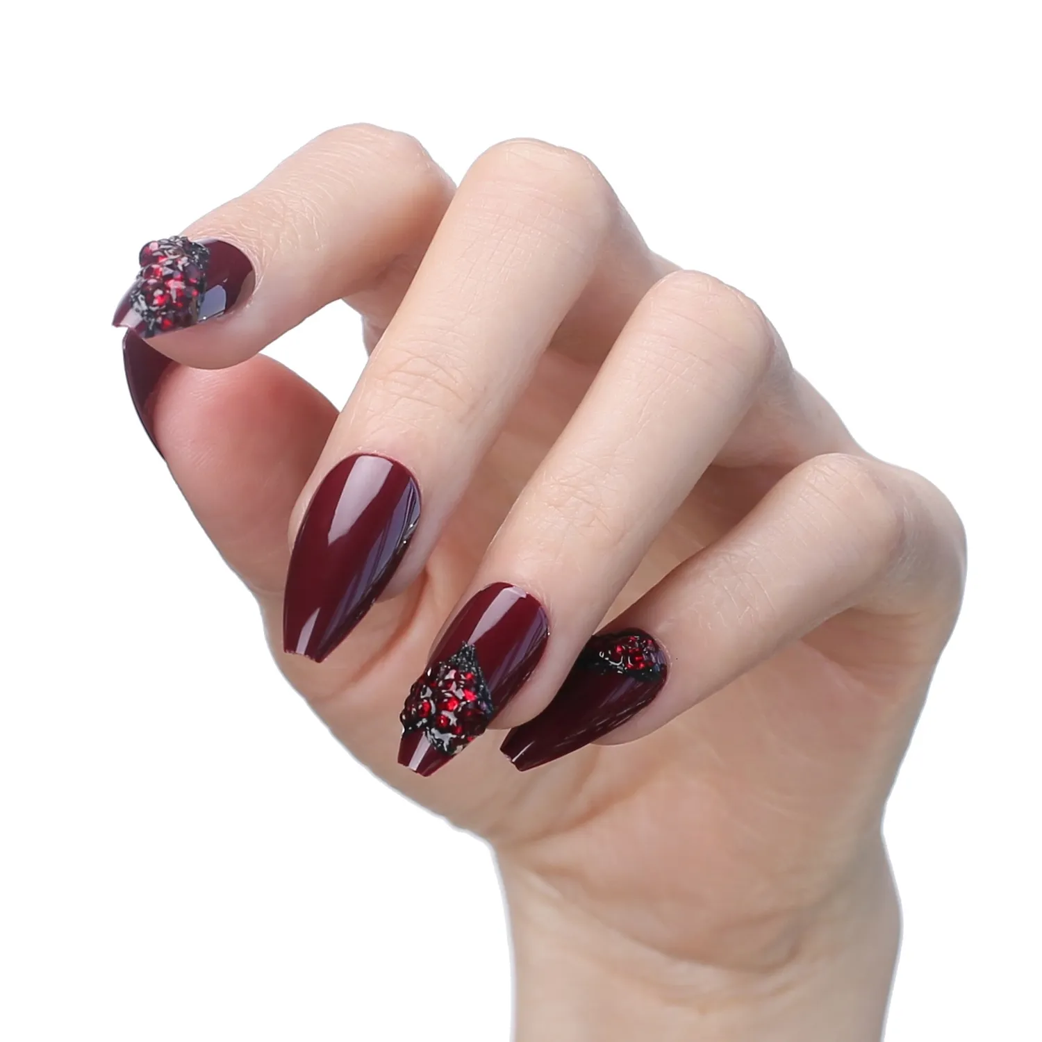 Bold and Beautiful: Black and Burgundy Nails | Burgundy nail designs, Burgundy  nails, Maroon nail designs
