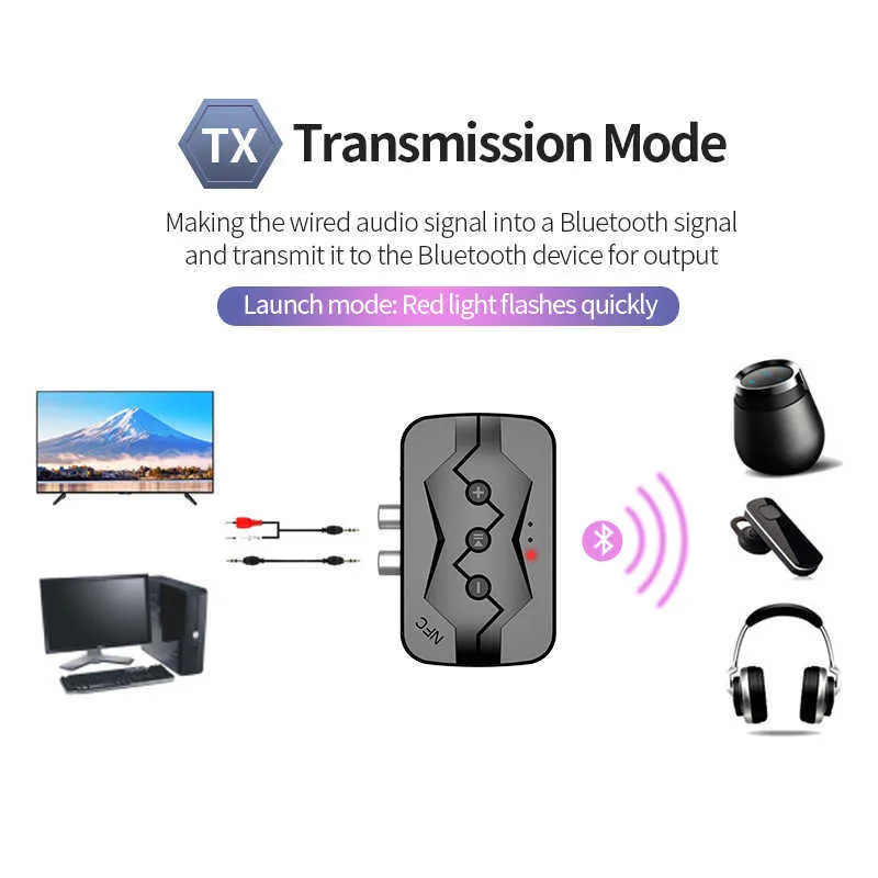 5.2 Multi In One Bluetooth Receiver NFC Bluetooth Transmitter TF