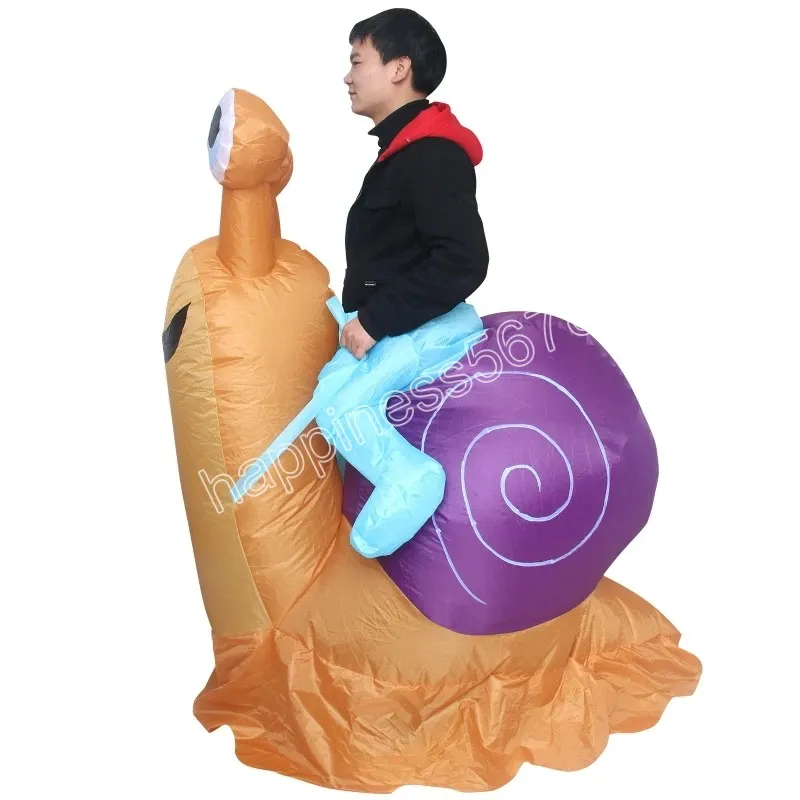 Nuevos disfraces de mascota de Halloween, disfraz inflable de fiesta, traje de caracol divertido para ciclismo, ropa de fiesta, vestido elegante para adultos