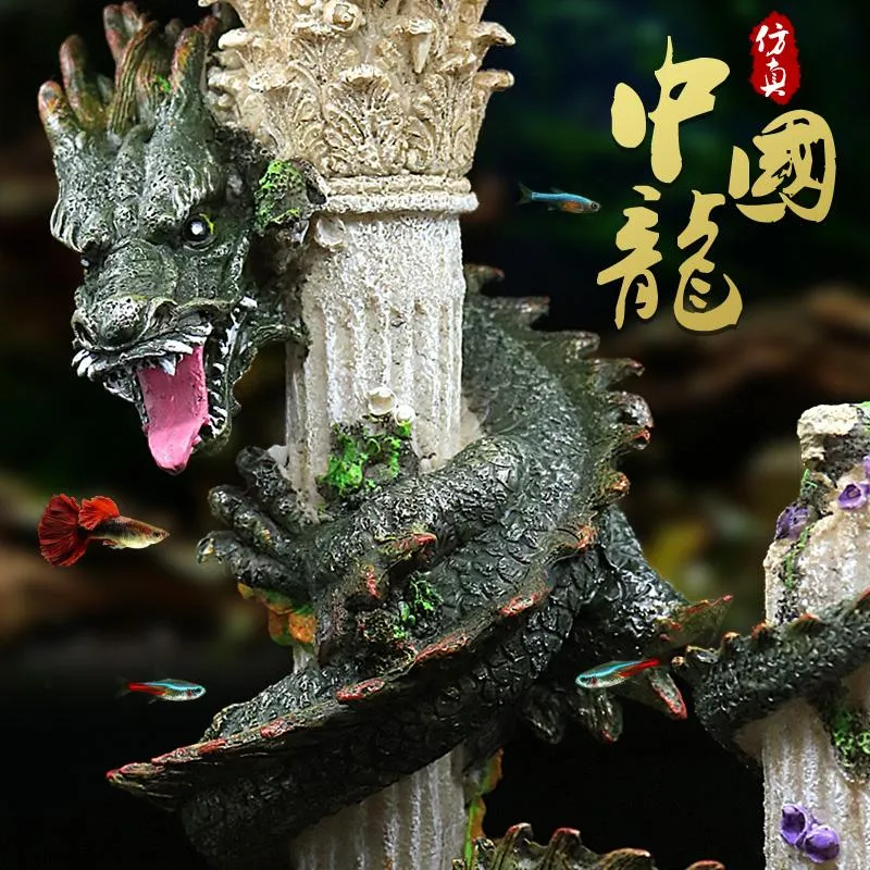 Aquariums Simulation Of Oriental Dragon Ornaments Fish Tank