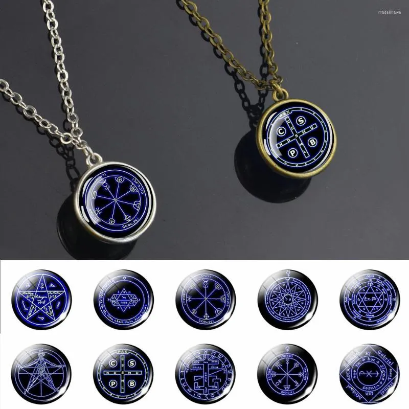 Kedjor Solomon Magic Array Pendant Halsband Fashion Glass Ball of Key for Women Amulet Jewelry Gift