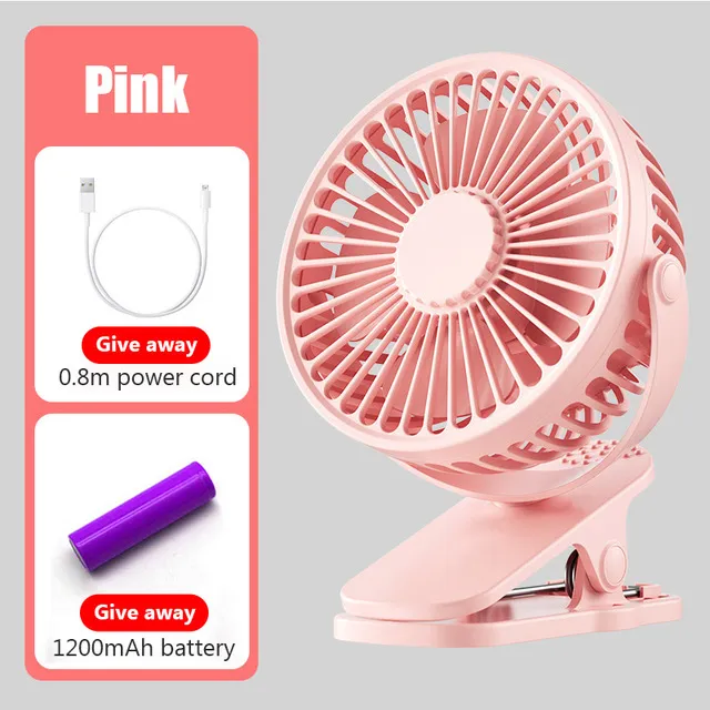 Portable USB Mini Handheld Clip Fan Convenient And Ultra-quiet Electric Fan Rechargeable Student Cute Small Cooling Ventilador