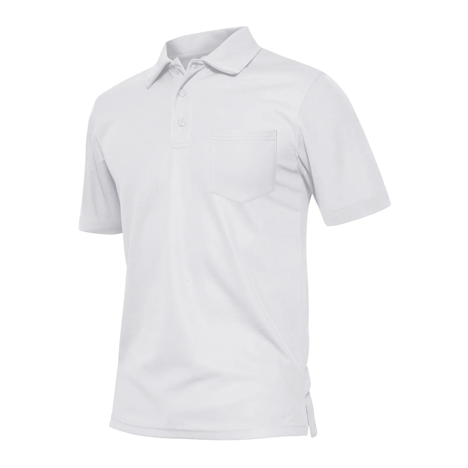 Mens white polo shirt with pocket deals