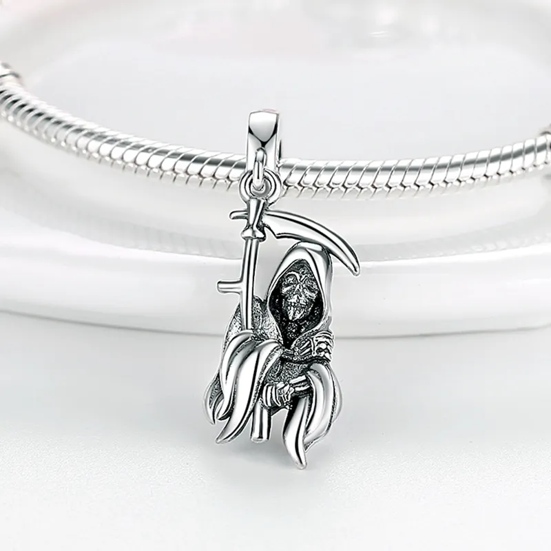 925 Silver Charm Beads Dangle Angel Wings Feather Devils Eye Bead Fit Pandora Charms Bracelet DIY Jewelry Accessories