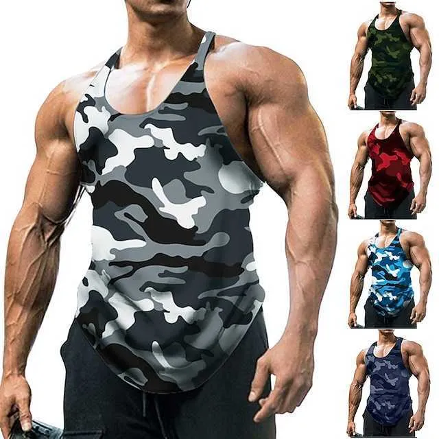 RUKAS Camiseta sin mangas Gráfico Camo Escote Casual Vacaciones Ropa sin mangas Moda deportiva Ligero Cuello alto grande