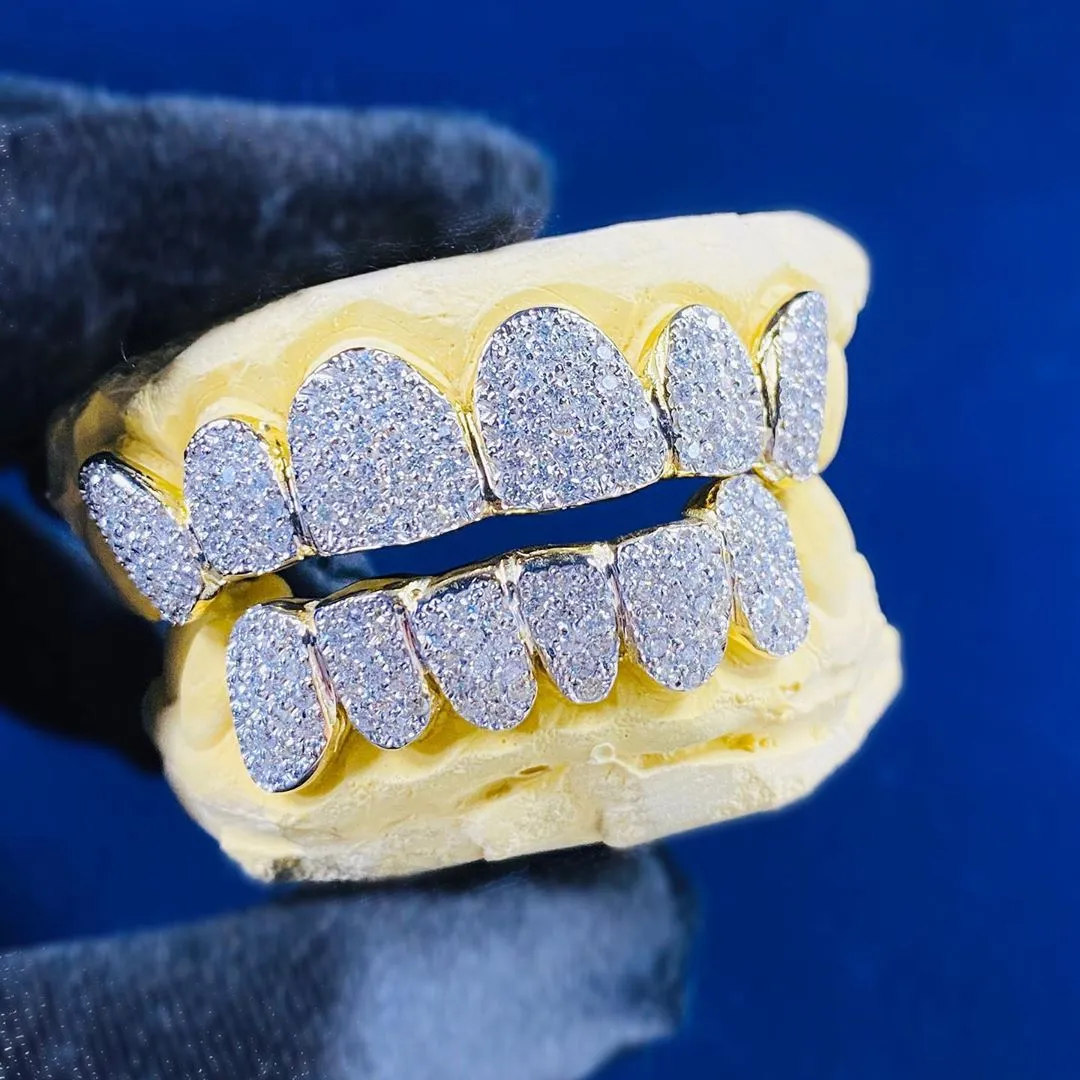 Real diamond gold grillz top