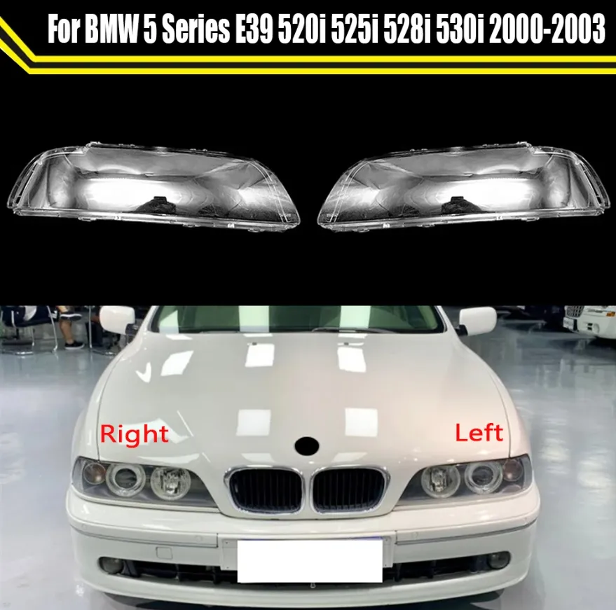 Voiture Remplacement Phare Cas Shell Lumière Lampe Abat-Jour Verre Lentille Couverture Pour BMW Série 5 E39 520i 525i 528i 530i 2000 ~ 2003