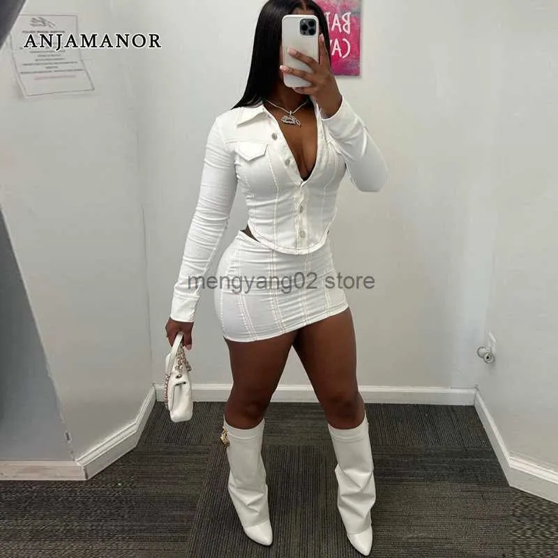 Two Piece Dress Sexy Set Jacket Mini Skirt All White Outfits For