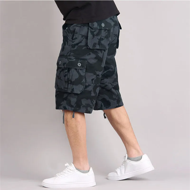 Herenshorts Heren zomer Camouflage Cargo Shorts Casual Cotton Multi-Pocket Baggy Overalls Streetwear Hip Hop Breeches Militaire Leger Shorts 230510