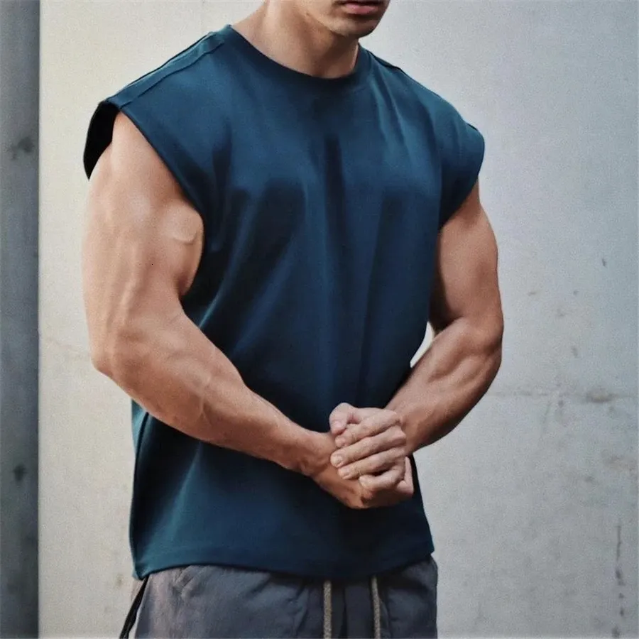 Mens Tank Tops Men Fitness Sports Leisure Training Stretch Breattable Vest Summer Corset Male Gym Casual 230509