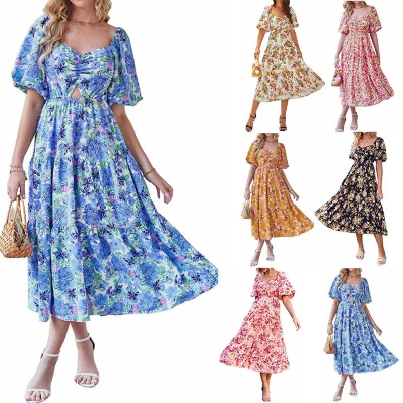 Midi dress summer casual cheap