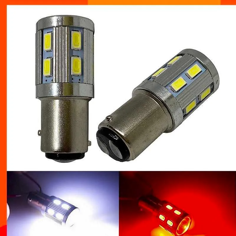 新しい2PCS 1156 BA15S P21W 1157 P21/5W BAY15D LED CAR TAIL BURB BRAKE LIGHTリバースランプ日中のランニング信号ライト12SMD 12V 24V