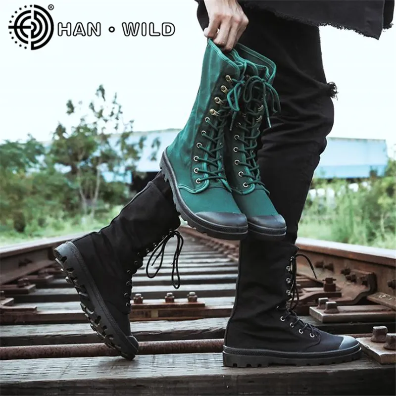 Canvas combat boots mens store