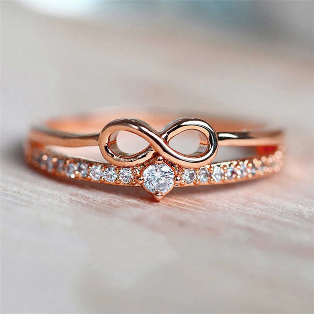 Chic Infinity Sign Cubic Infinity Wedding Ring Set For Women