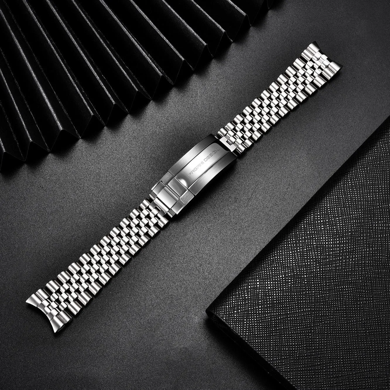 Bekijkbanden Pagani Design Original Factory Roestvrij staal Solid Jubilee Strap Watchband Width 20mm Lengte 220 mm voor PD1661 PD1662 PD1651 230509
