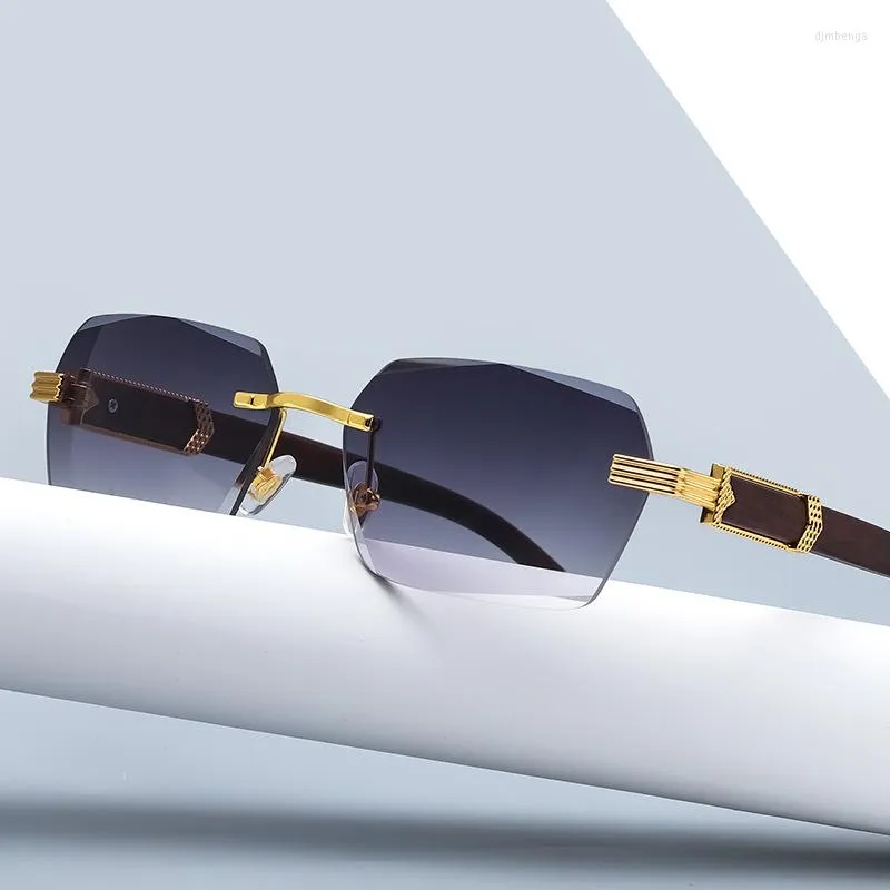 Sonnenbrille 2023 Designer Square Randlos Damen Herren Mode Vintage Reise Sonnenbrille Metall Shades