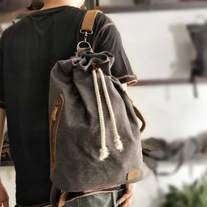 Backpack American Canvas Shoulder Bag Yuan Tong Bao Vintage Bags Sports Gym Travel Bucket Men