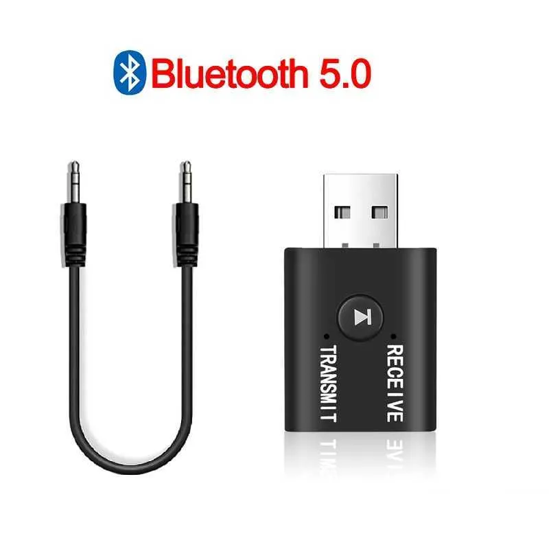 5.0 Receptor de transmissor Bluetooth USB 2 em 1 TV Bluetooth Blue Music Dente Receiver