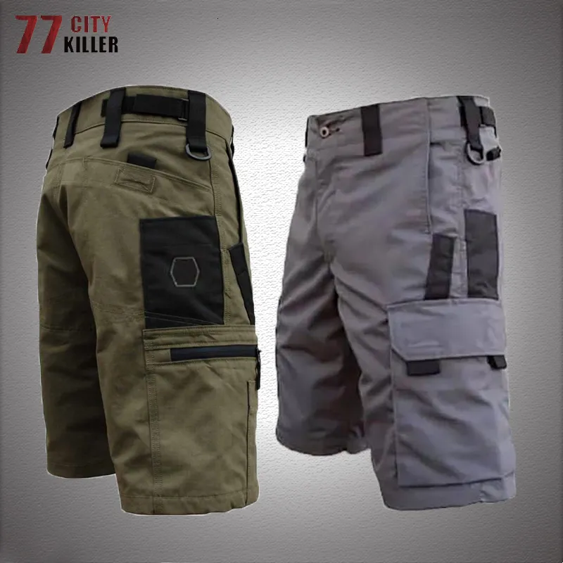 Shorts masculinos Verão Tactical Militar Tactical Multi-Pocket Calça de cinco pontos Male resistente a desgaste de desgaste de escalada ao ar livre Pant 230510