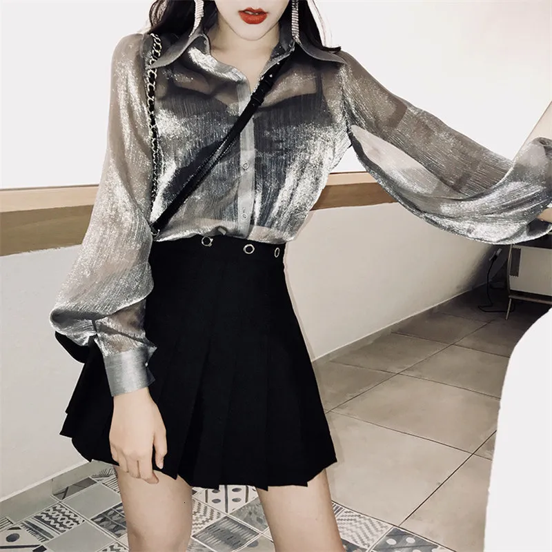 silver blouses for women