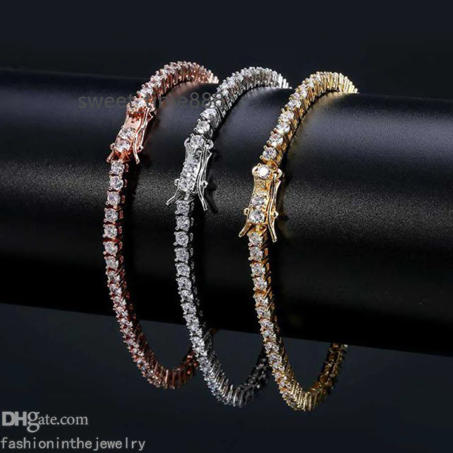 Designer Bracelet Diamond Tennis Bracelets for Women Jewelry Gift 3 4 5 6 Mm 7 8 Inch Fashion Zircon Link Chain Bangles Men Hip Hop Diamonds Stainless Steel
