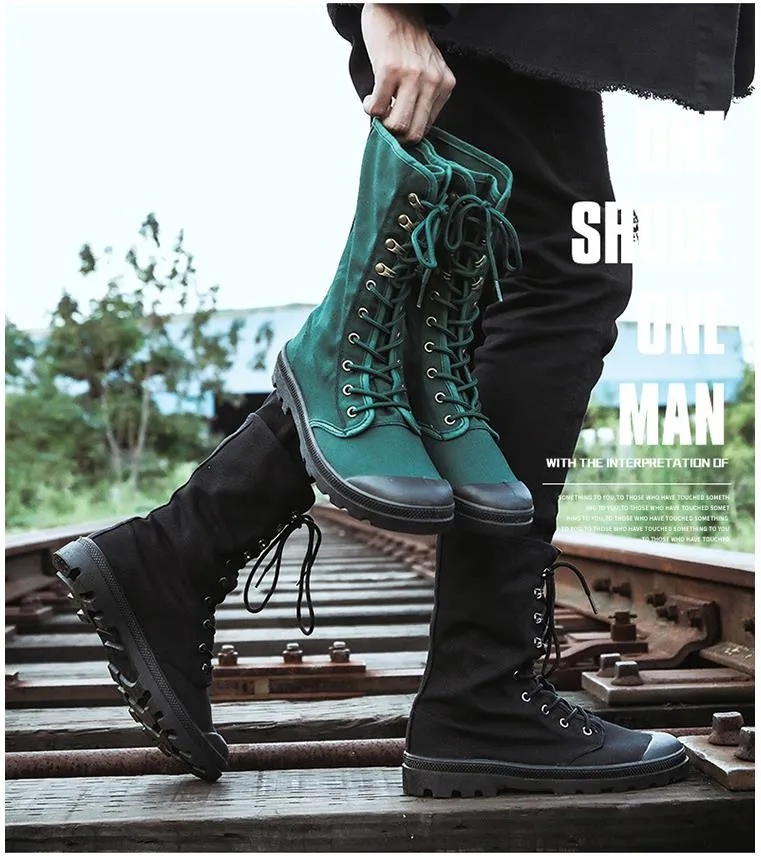 Canvas combat boots mens online