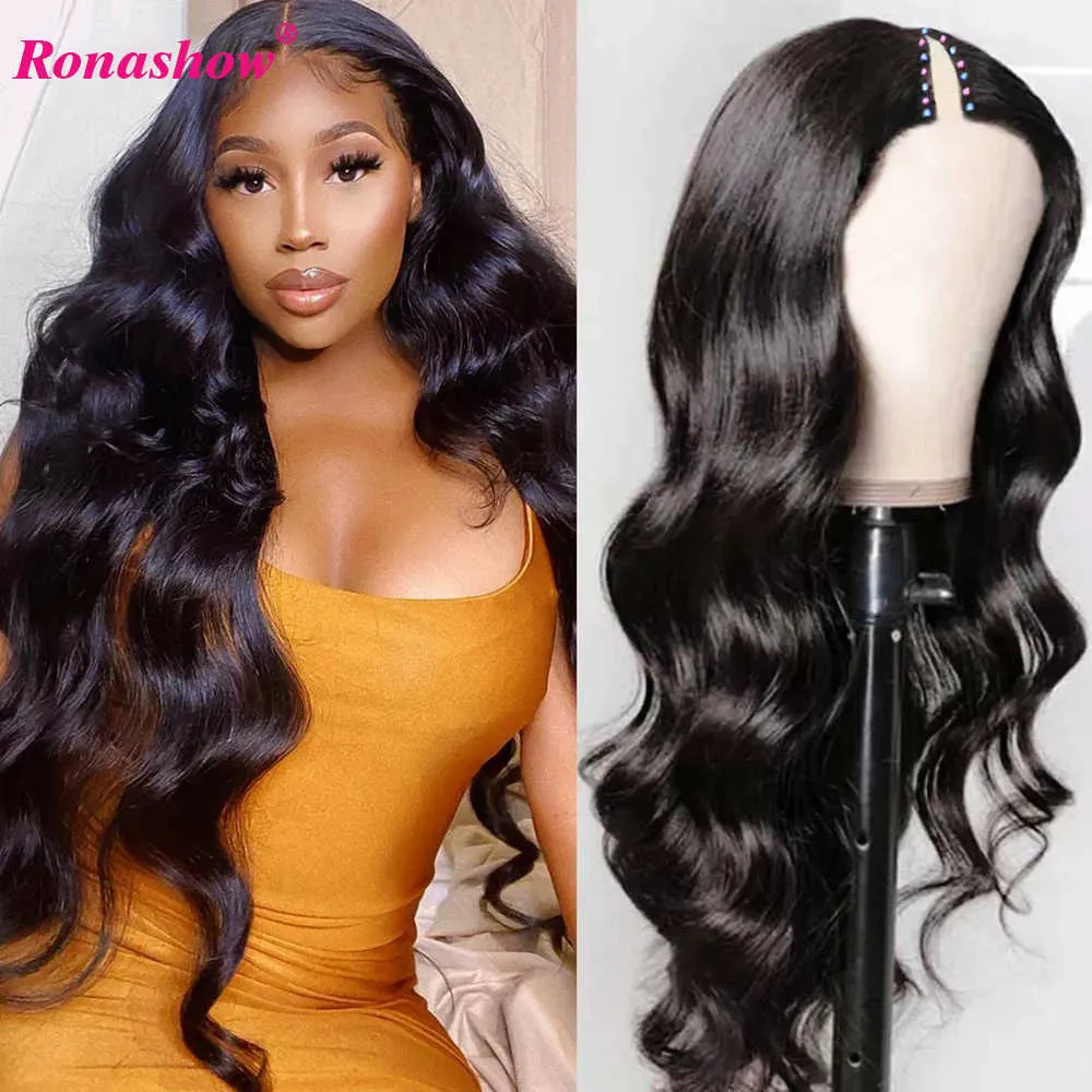 Hair Wigs v Part Human No Leave Out 32 in Body Wave for Women u Thin Glue Suit Natural 180% 230510