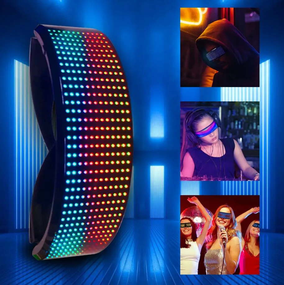 LED Bluetooth Party Glasses DIY Luminous Rave Disco Light For