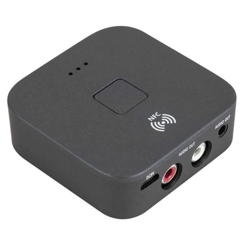 Récepteur audio Bluetooth USB5.0 Interface audio Aux + 2RCA Adaptateur Bluetooth sans fil NFC mobile