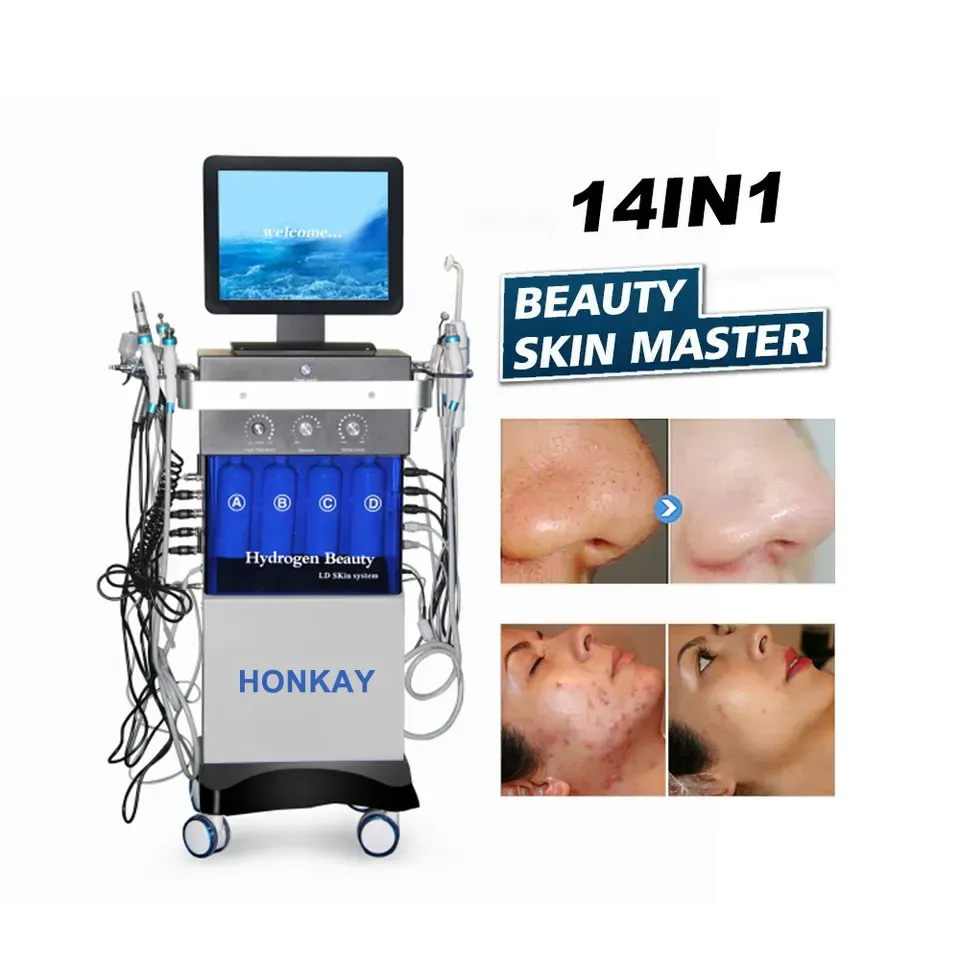 Articles de beauté Soins du visage Hydro peeling à l'eau 14 en 1 machine d'hydrodermabrasion peel beauté machine 12 en 1 machine de soins de la peau