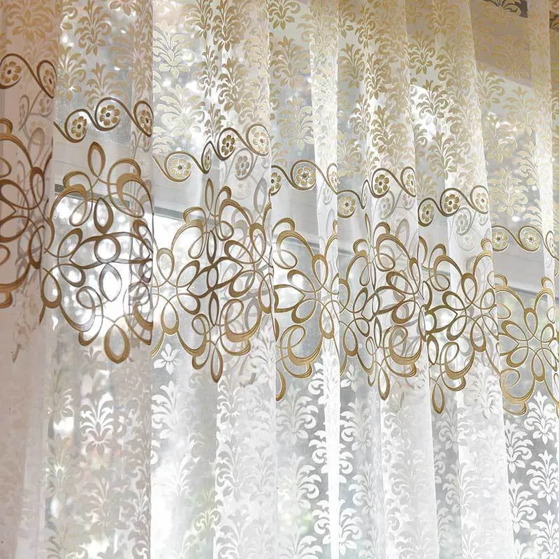 Tenda moderna floreale pura tulle s per soggiorno camera da letto voile stampato cucina finestra tende tende personalizzate 230510