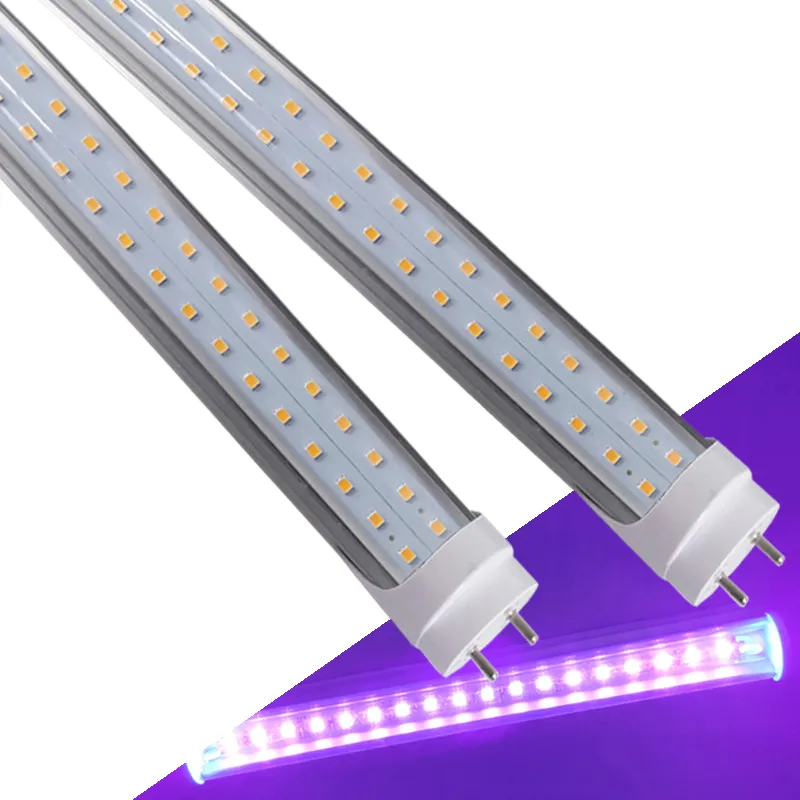 G13 Base UV Blacklight T8 LED Tube Light 2FT 3FT 4F T5FT UV 390-405nm G13 2 Pin Double-End Powered 85-265VAC - Fluorescent Replacement Bulbs crestech