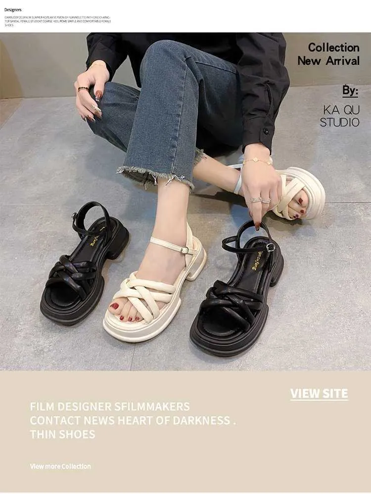 Bulk Comfortable Lightweight Open Toe Roman Chunky Platform Sandals For Women One Line High Heels With Soft Cake Sole Perfect For Summer Casual Wear AA230509 At Only 27.5 DHgate.Com