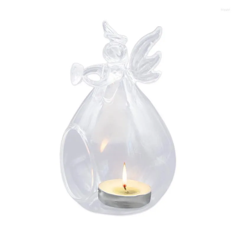 Portacandele Tealight in vetro trasparente Portacandele fatto a mano resistente al calore per matrimoni Feste Camere da letto Salotti e