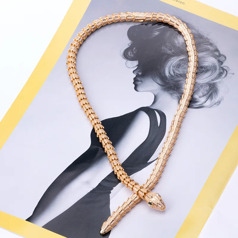 Colar de gargantilha de diamante de cobra de tira de ouro para mulheres senhoras sexy na moda prata ouro luxo tênis indiano unissex designer de jóias mulheres jewlery presentes de festa de casamento