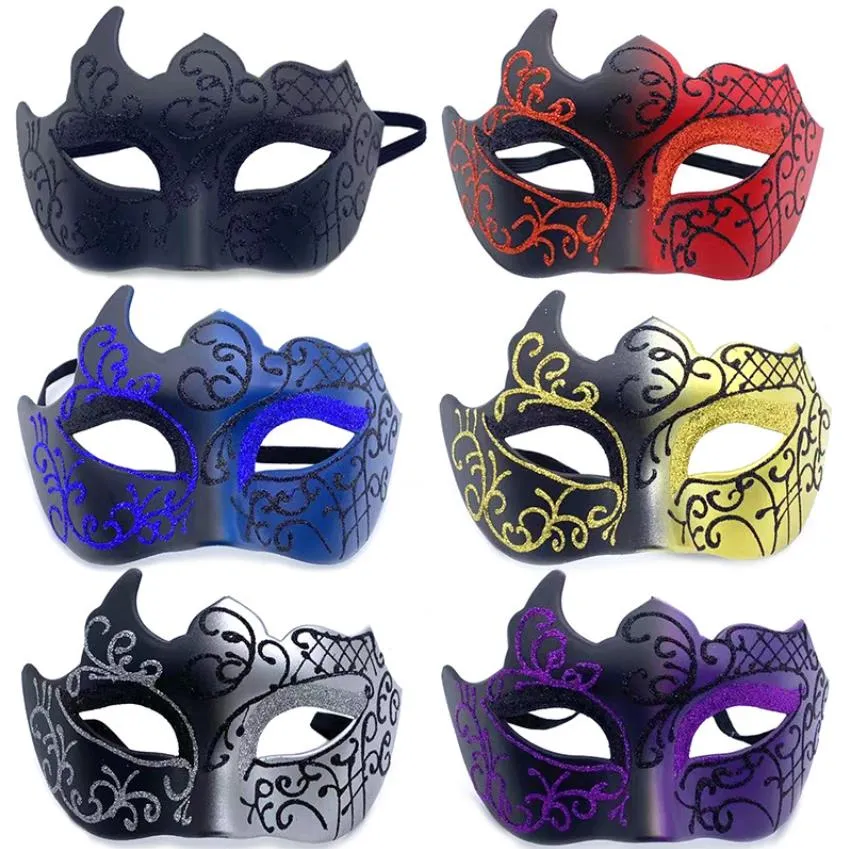 Masquerade Mask Men Men Venetiaanse glitter half gezichtsmaskers voor kerst Mardi Gras Party Halloween Cosplay Cosplay Prom Masked Ball