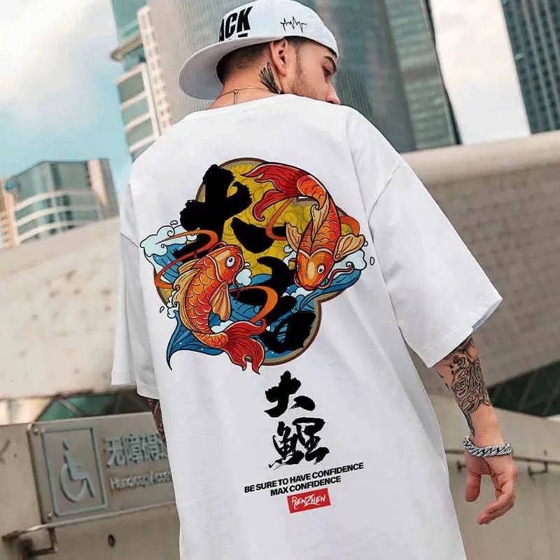 Herren T-Shirts Kaus Grafis Pria Ikan Mas Beruntung Fashion Lucu Musim Panas 2023 Y2K Lengan Pendek Atasan Jalanan Hip Hop Baru 230510