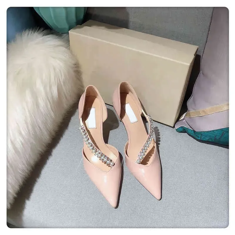 2023 Sandals Summer Classic High Heel Sandals Party Fashion Leather Women's Dance Shoes Designer Sexy High Heel Shoes Metal Belt Buckle