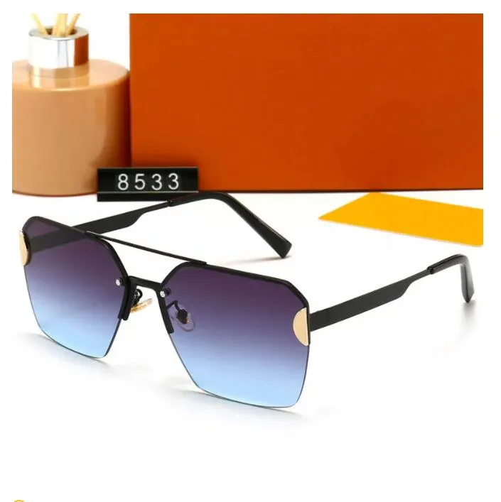 أعلى مصمم شمسي مصمم شمسي فاخر نظارات شمس أنيقة أزياء عالية الجودة مستقطبة للرجال الزجاجي للرجال UV400 7 ألوان