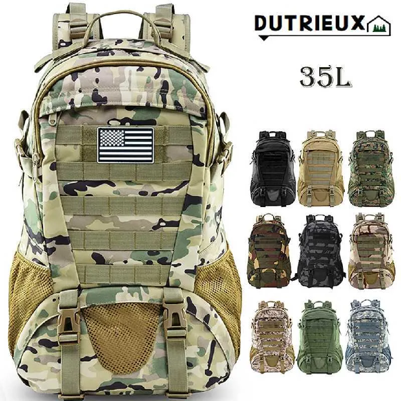 Confezioni zaino in spalla Nuovo 35l 1000d zaino militare tattico impermeabile a prova di nano impermeabile molle trekking pesca caccia arrampicata esercito borse da campeggio all'aperto P230510